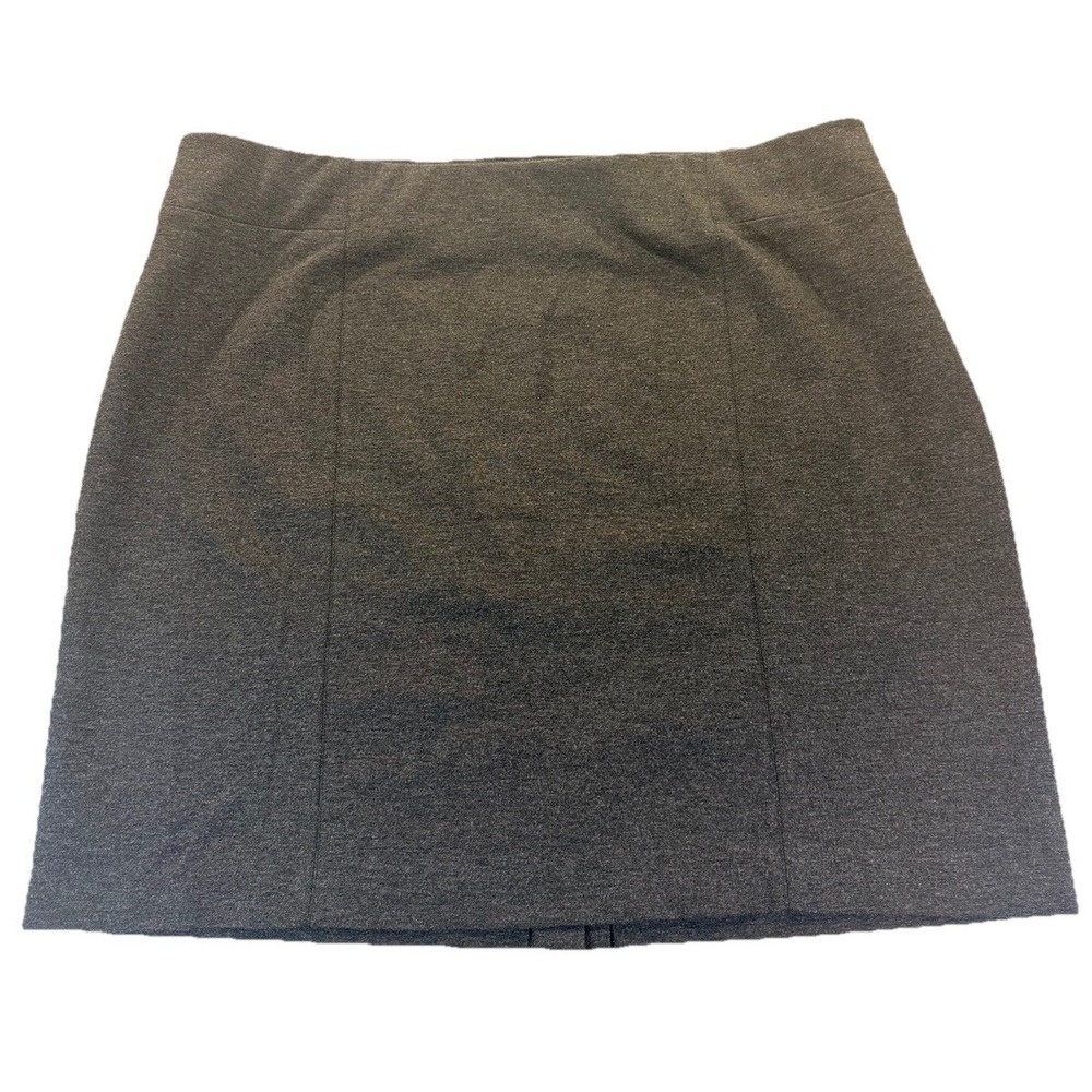 J Jill 3X Heather Grey Ponte Pull On Pencil Mini Skirt Stretch Career Office